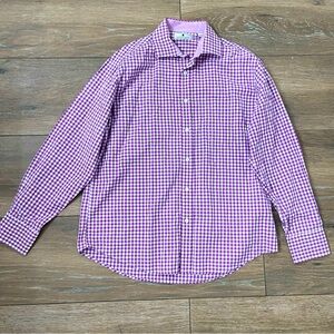 Southern Pines Men's Purple W/White Checkered Longsleeve Size Large